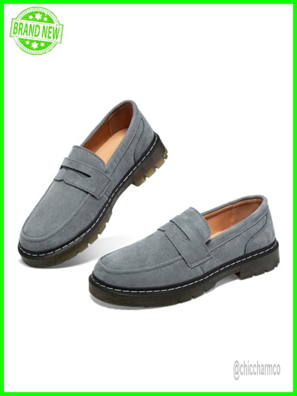 Women's Suede Penny Loafers Slip-On Driving Mocc Comfort Business Casual Flats